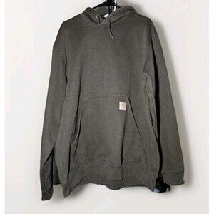 Carhartt Sweatshirt Hoodie Mens Large Loose Fit Olive Green Moss Workwear